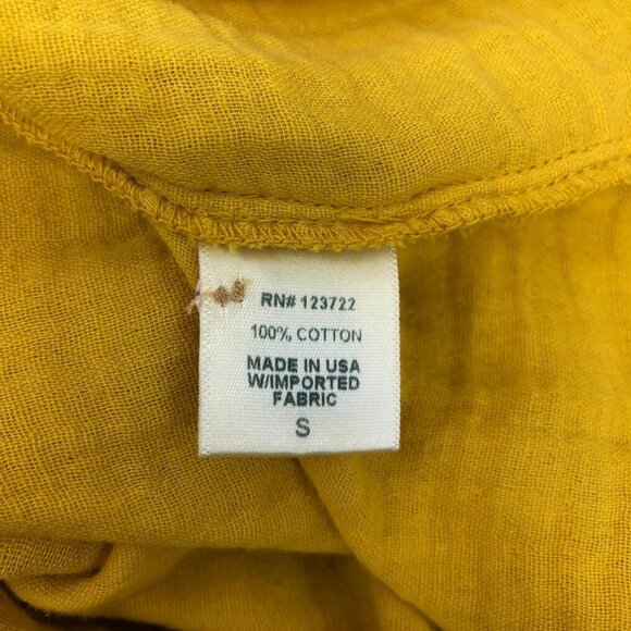 Xirena Scout Shirt Size S Yellow Buttondown Cotton Gauze - Picture 6 of 7